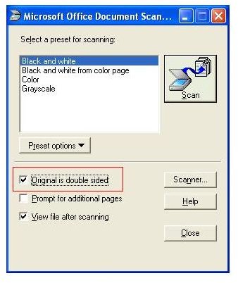 How To: Microsoft Office Document Scanning Double Sided