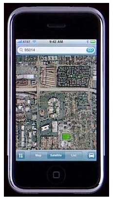 Screenshot of the Google Earth App for the iPhone
