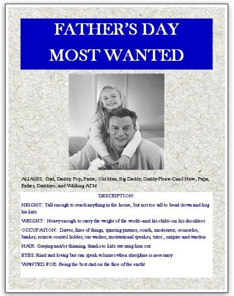 Father&rsquo;s Day Most Wanted Poster Template