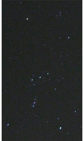 Betelgeuse, visible in the upper-left of the constellation Orion the Hunter