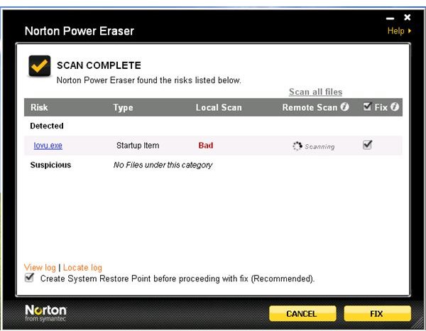 Norton Power Eraser Remote Scanning