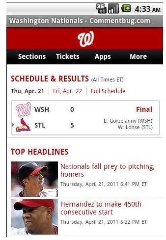 Android for Washington Nationals Fans