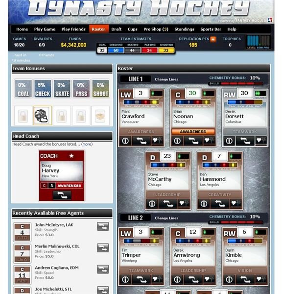 nhl dynasty game