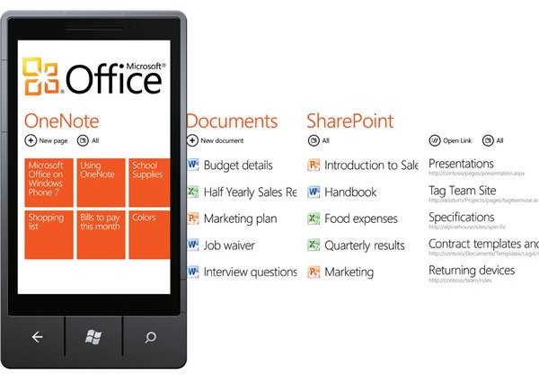 Microsoft Office Mobile 2010 on Windows Phone 7