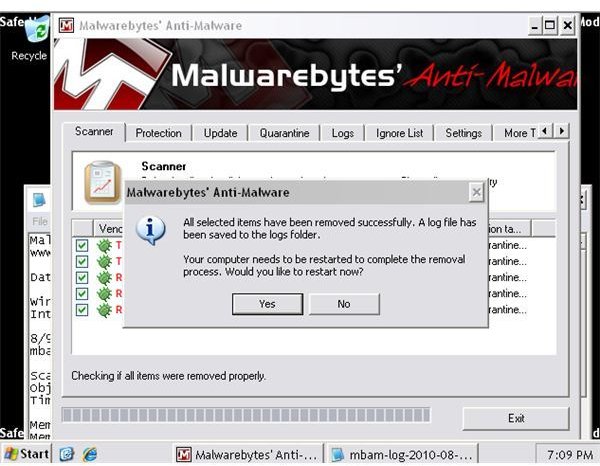 Removed Malware in Safe Mode using MBAM