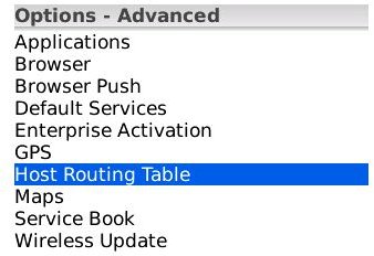 Host Routing Table