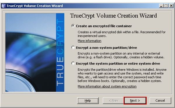 TrueCrypt - Encrypting Hard-drive