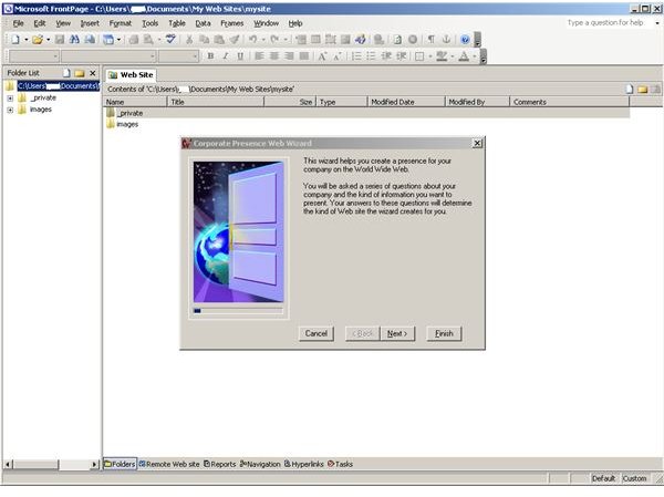Microsoft Frontpage Wizard