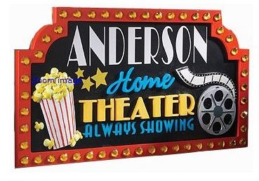 Home Theater Accessories: Theater Sign