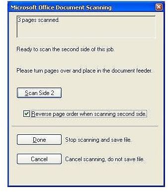 Reverse page order when scanning second side