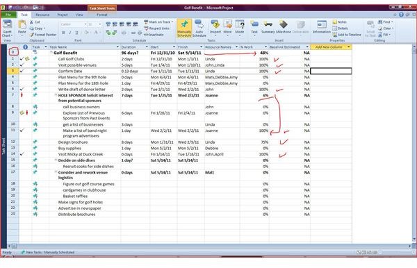 calculate work Task Sheet view