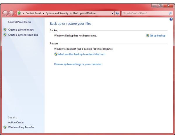 Windows 7 Backup and Restore Program
