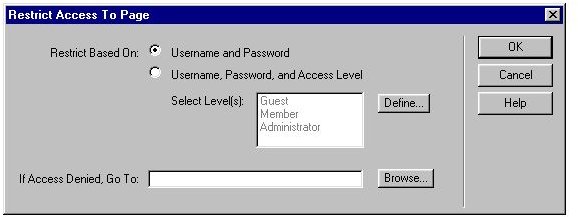 Dreamweaver Tutorial Password Protection