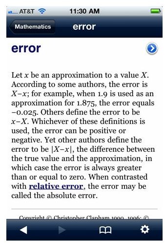 Mathematics - Oxford Dictionary iPhone App