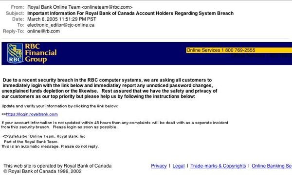 Example of a Phishing Email