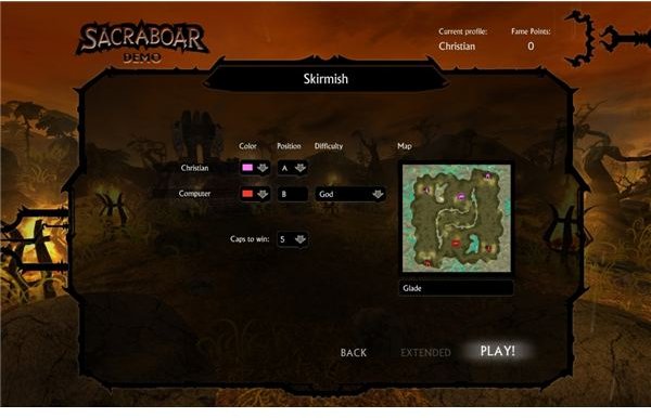 Different game types are available in Sacraboar