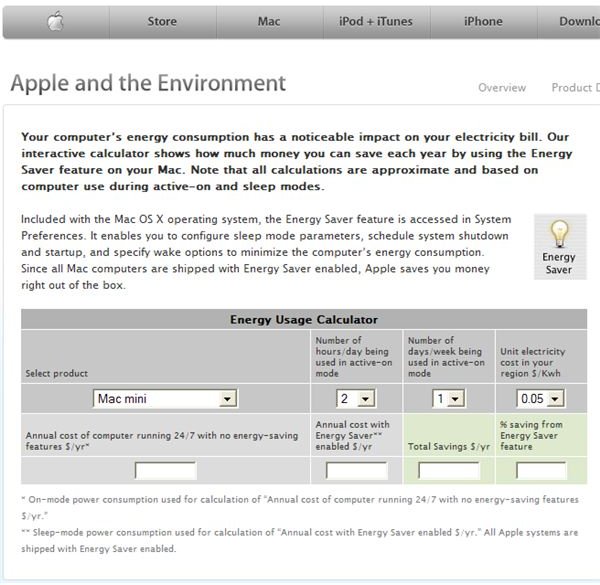 Green Cost Saving Calculators to Find Out the Energy You Could Save with Your PC or Mac Computer