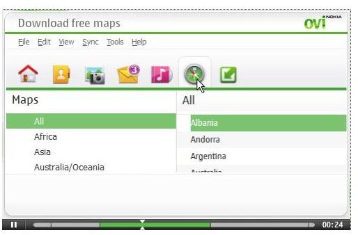 Ovi Suite maps