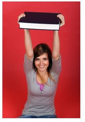 Girl holding book