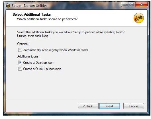 Customizing the install of Norton Utilities