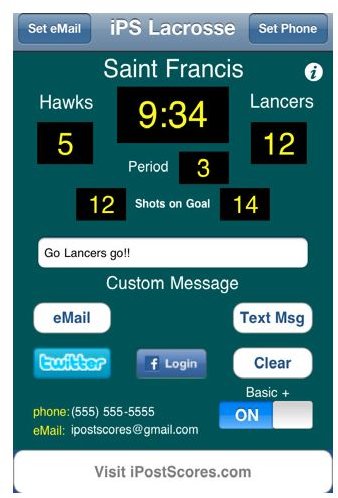 Lacrosse Scoreboard iPhone App