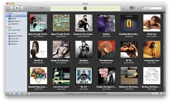 iTunes Grid View Dark