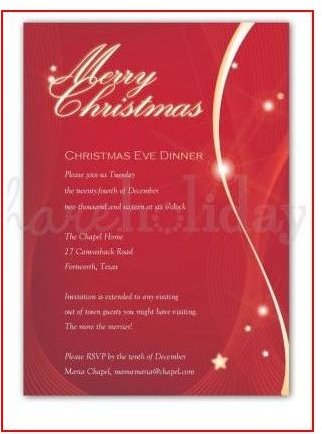 Christmas Invitation Wording 2