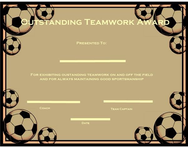 Reward good teamwork with this Outstanding Teamwork Award