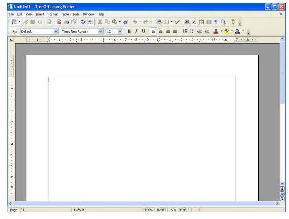Screenshot of Open Office Writer Application