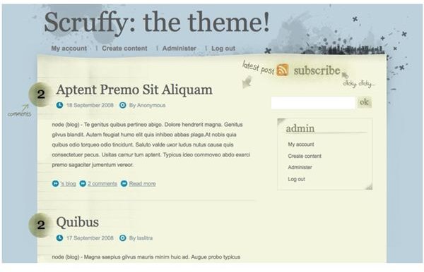 Drupal Templates for Free: Scruffy