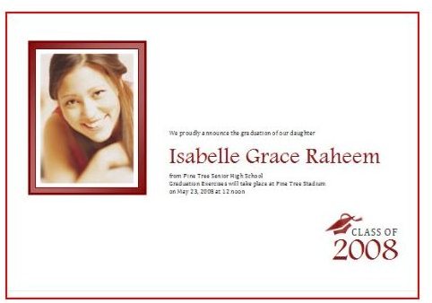 Grad Announcement for Microsoft Publisher