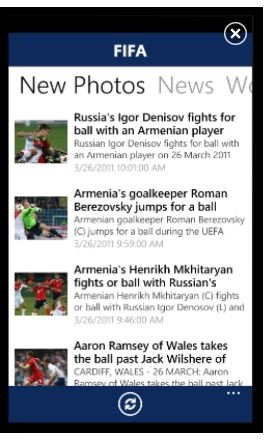 FIFA official app for Windows Phone 7