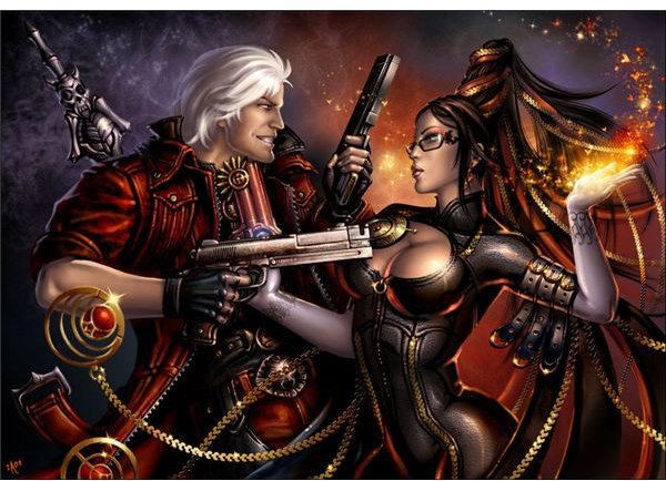 Dante versus Bayonetta by Candra