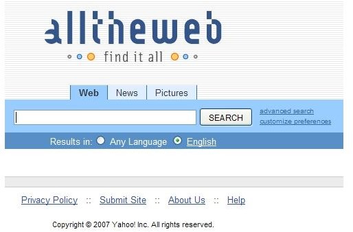  AlltheWeb Search Engine