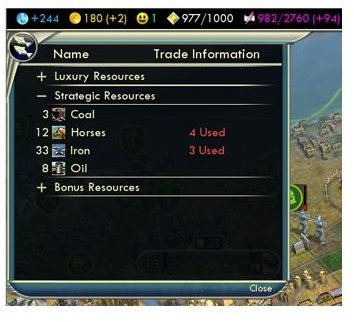 User Interface in the Economy Mod
