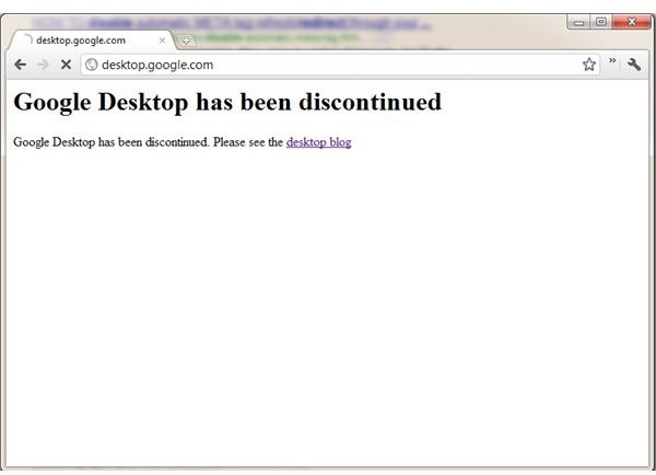The entire Google Desktop website was shut down.