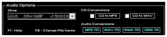 Softdiv Audio Converter conversion options