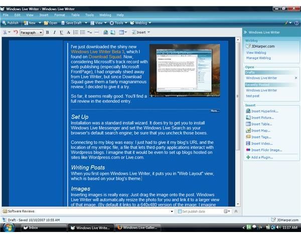 Windows Live Writer hyperlinks