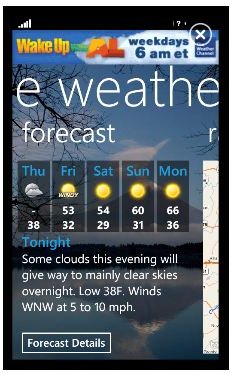 Roundup of Windows Phone 7 Weather Apps