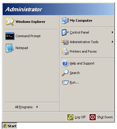 Application Manager - The Administrator Menu