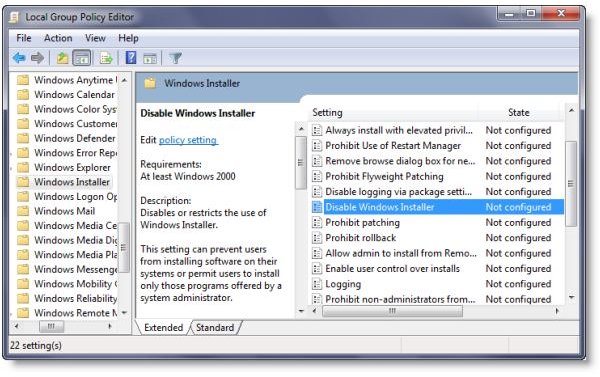 Configuring Windows Software Installation Security Tools