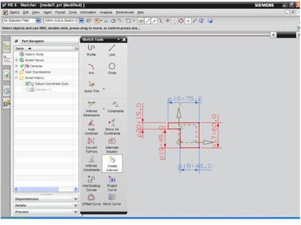 Unigraphics NX6 Tutorial: Using the Sketch Tool