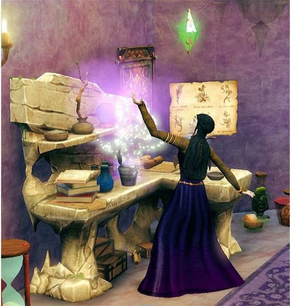 The Sims Medieval Wizard Crafting a Potion