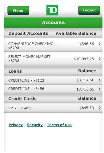 TD Bank Android App