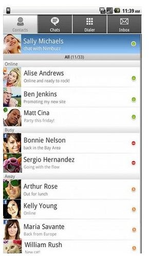 Nimbuzz Skype for Android Client