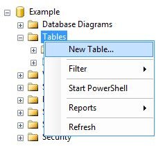 how to create tables in sqlpro