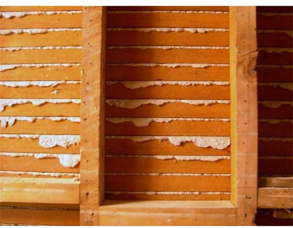 Lath and plaster wall from behind