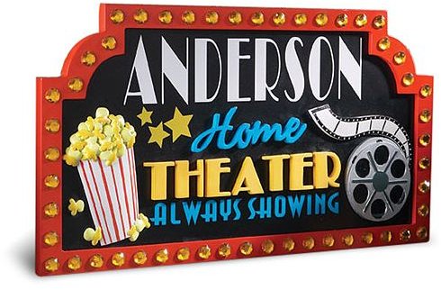 Home Theater Gift Ideas: Personalized Sign