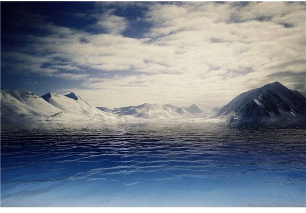 Spitsbergen Mountains After Water Effect Added