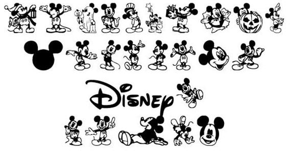 Disney dingbat fonts from Scrapbookingfonts.com. Image by Michelle Strait.